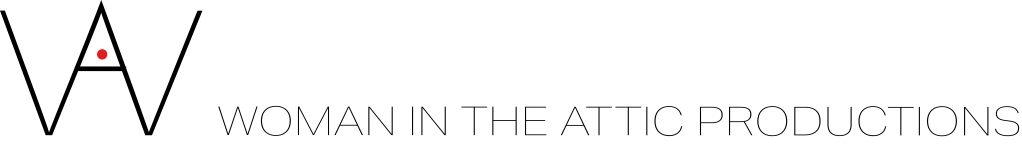 Logo of Woman in the Attic Productions featuring stylized letters 'W' and 'A' with a triangular design.